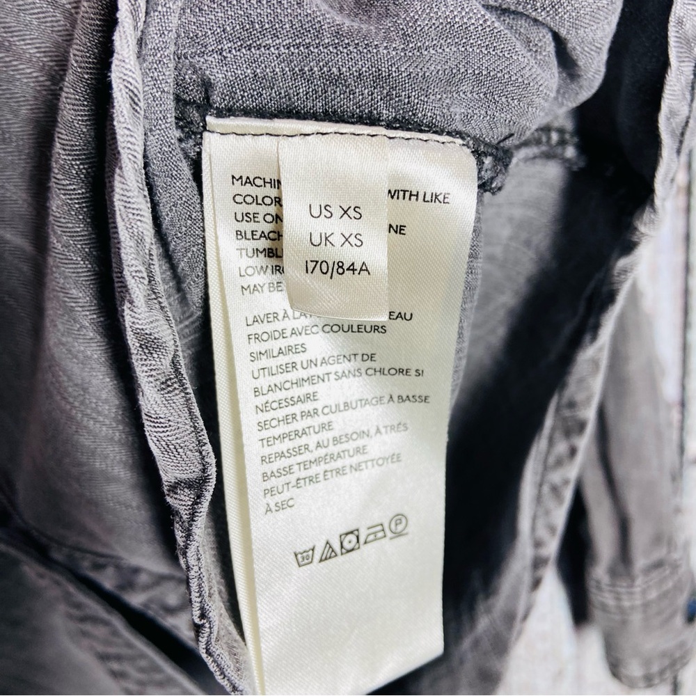 Anthropologie Pilcro Shirt Womens XS Gray Acid Wash Long Sleeve Button Up - Picture 7 of 9